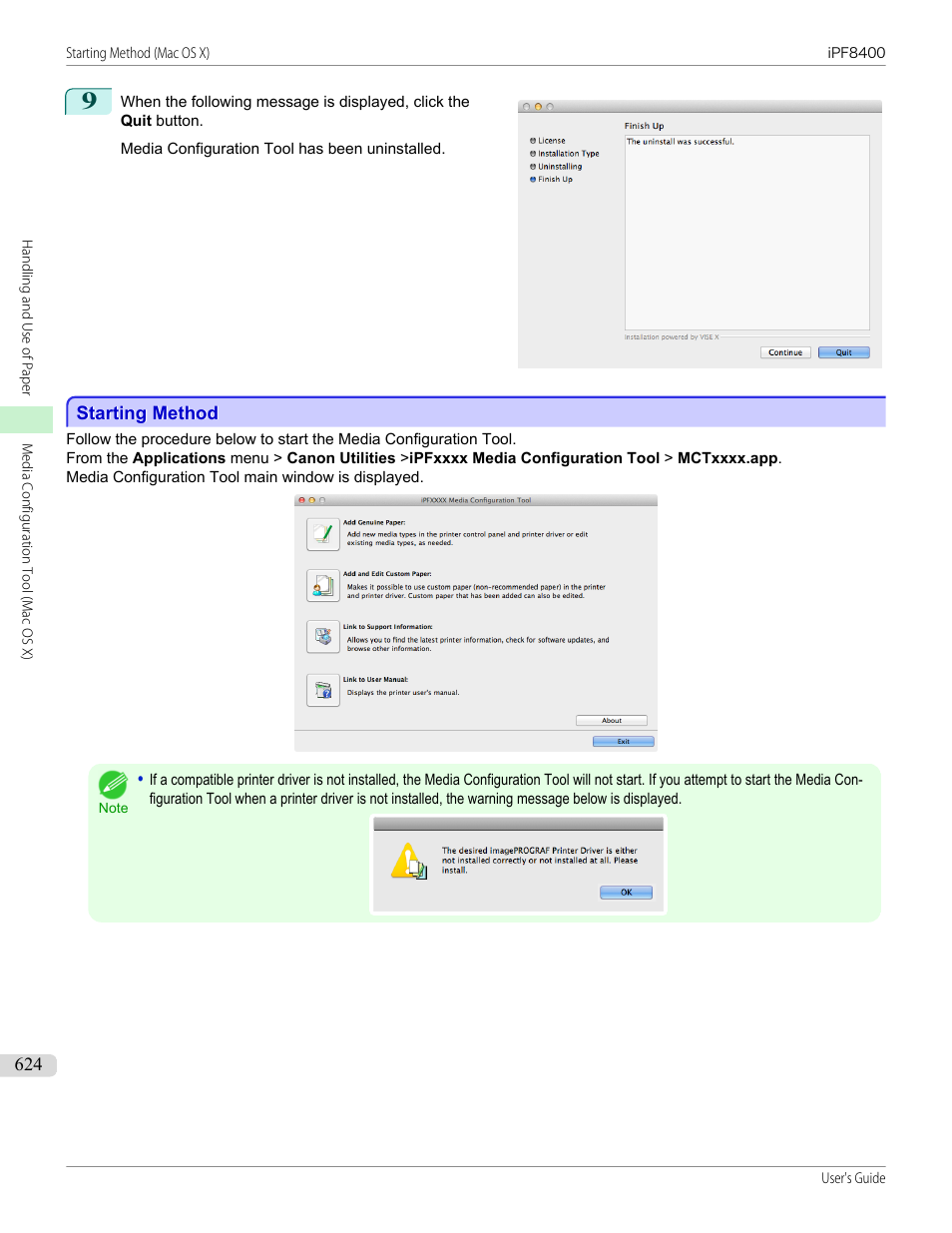 Starting method | Canon imagePROGRAF iPF8400 User Manual | Page 624 / 1046