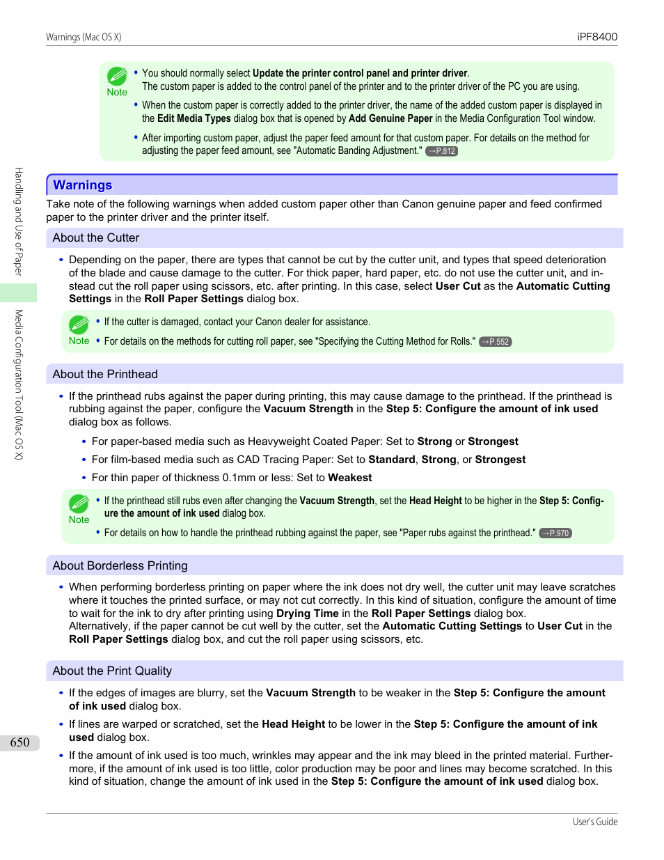 Warnings | Canon imagePROGRAF iPF8400 User Manual | Page 650 / 1046
