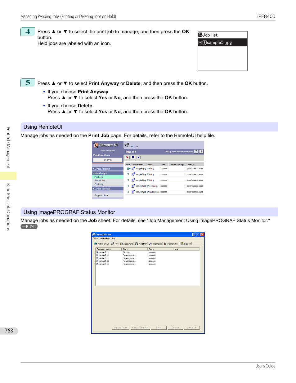 Canon imagePROGRAF iPF8400 User Manual | Page 768 / 1046
