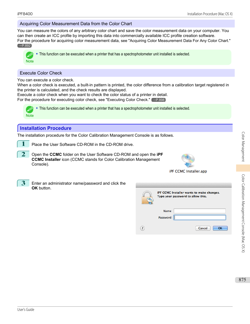 Installation procedure | Canon imagePROGRAF iPF8400 User Manual | Page 875 / 1046