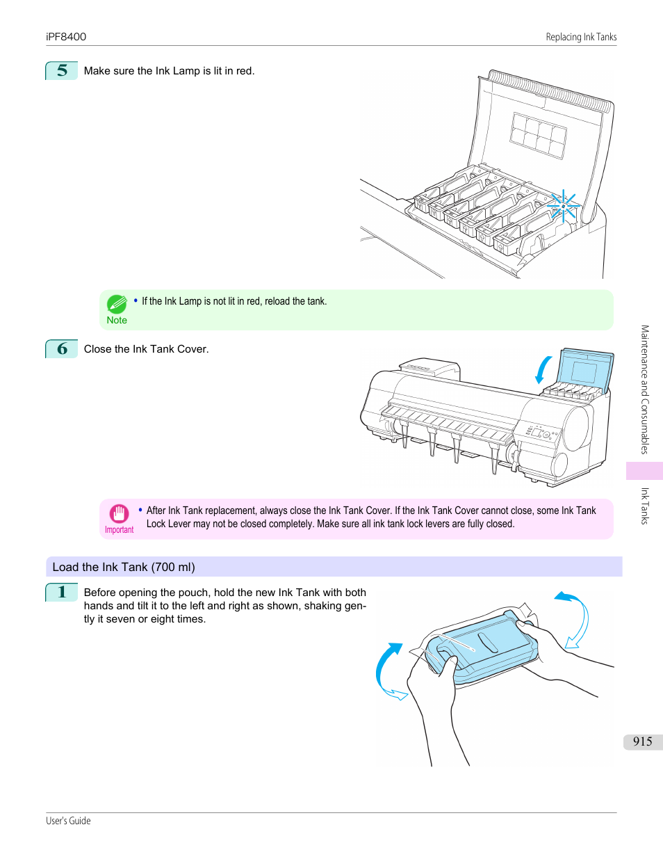 700 ml ink tanks, P.915 | Canon imagePROGRAF iPF8400 User Manual | Page 915 / 1046