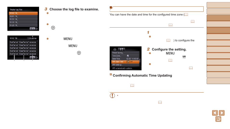 Automatically updating the date and time | Canon PowerShot D30 User Manual | Page 33 / 153