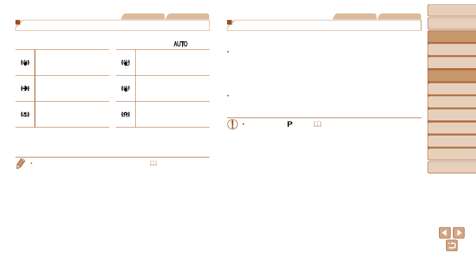Image stabilization icons, On-screen frames | Canon PowerShot D30 User Manual | Page 39 / 153