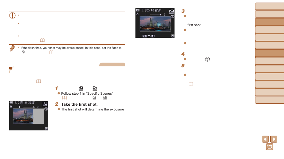 Shooting stitch assist images | Canon PowerShot D30 User Manual | Page 63 / 153