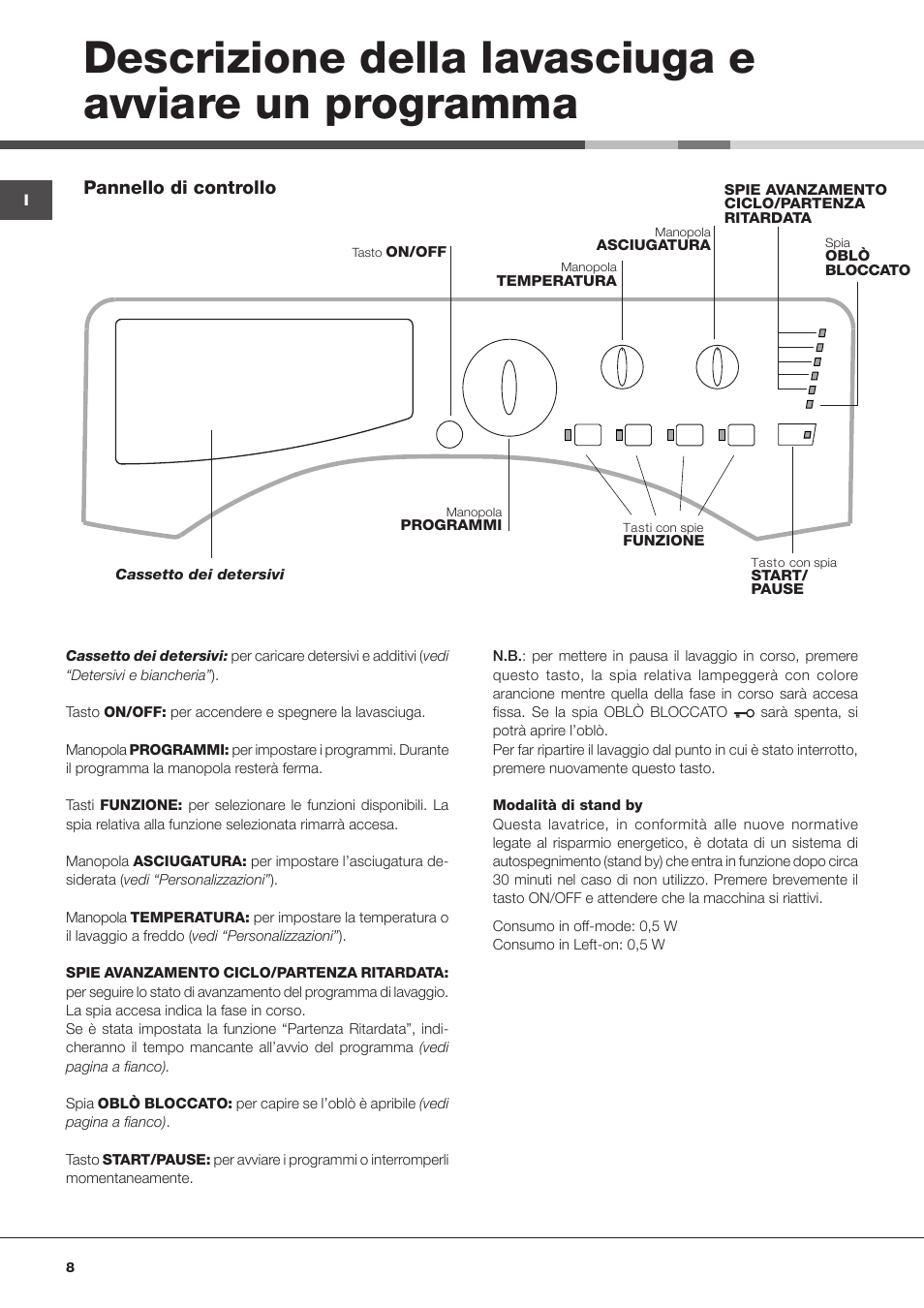 Hotpoint Ariston CAWD 129 EU User Manual | Page 8 / 72