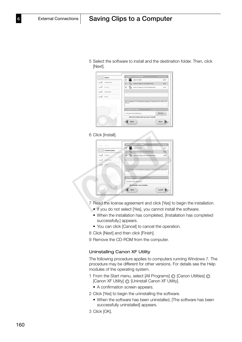 Cop y | Canon XF305 User Manual | Page 160 / 217