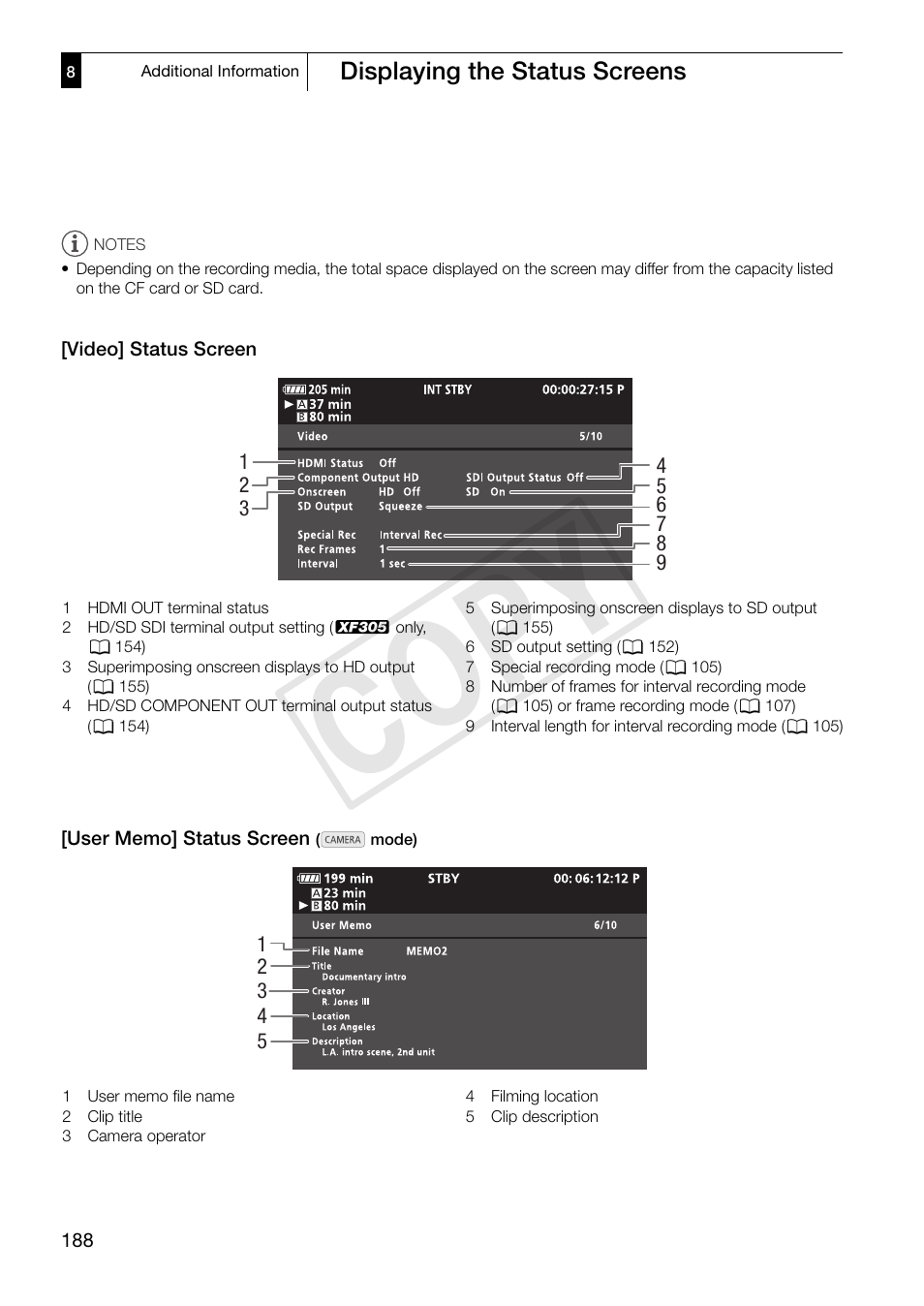 Cop y | Canon XF305 User Manual | Page 188 / 217