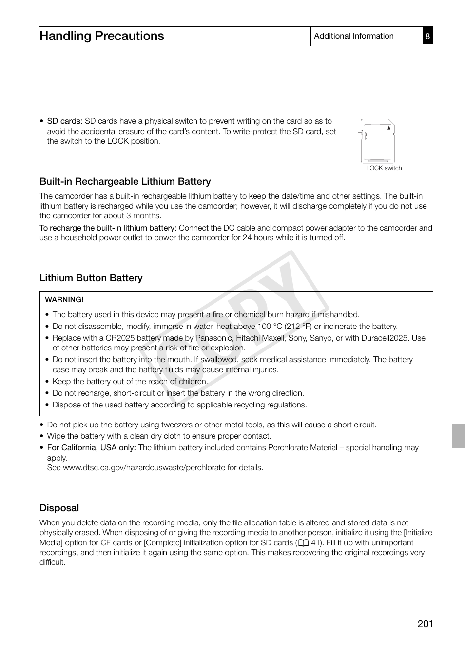 Cop y | Canon XF305 User Manual | Page 201 / 217