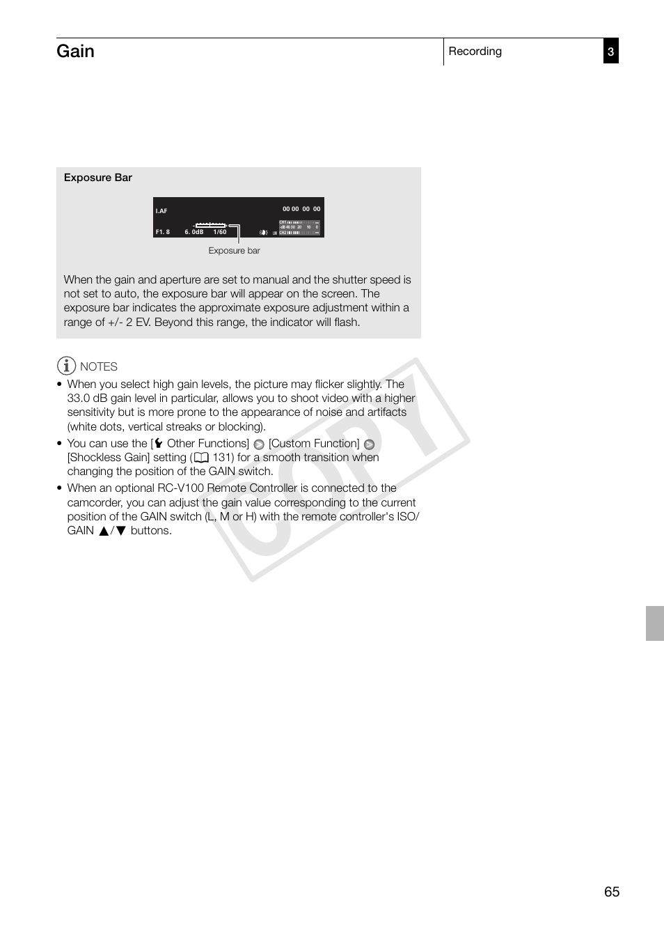 Cop y | Canon XF305 User Manual | Page 65 / 217