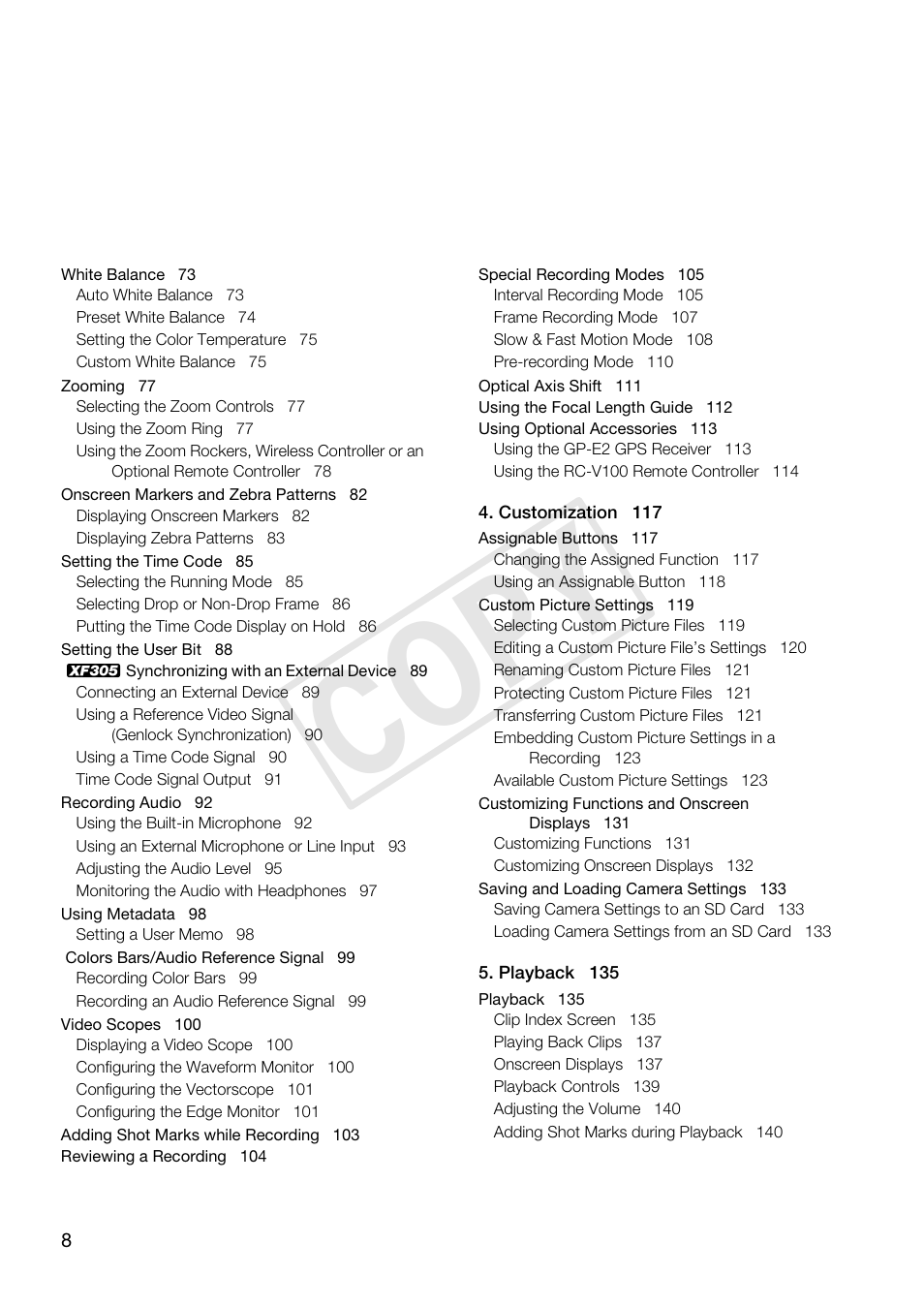 C op y | Canon XF305 User Manual | Page 8 / 217