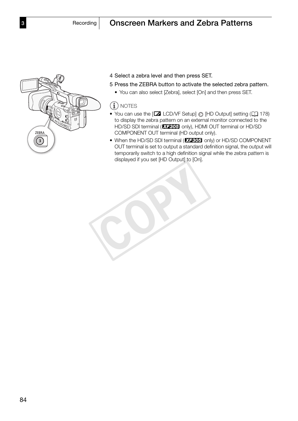 Cop y | Canon XF305 User Manual | Page 84 / 217