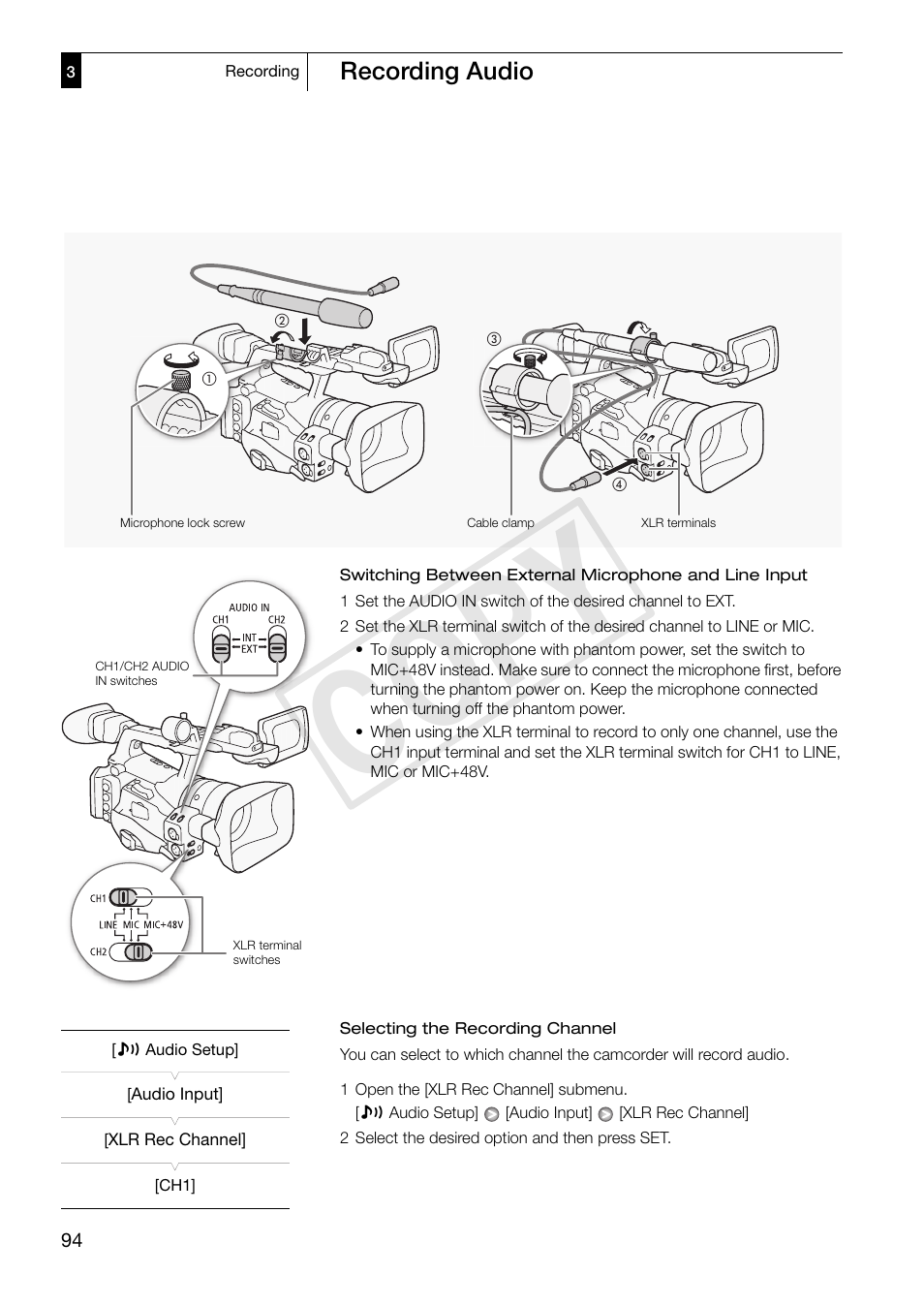 Cop y | Canon XF305 User Manual | Page 94 / 217