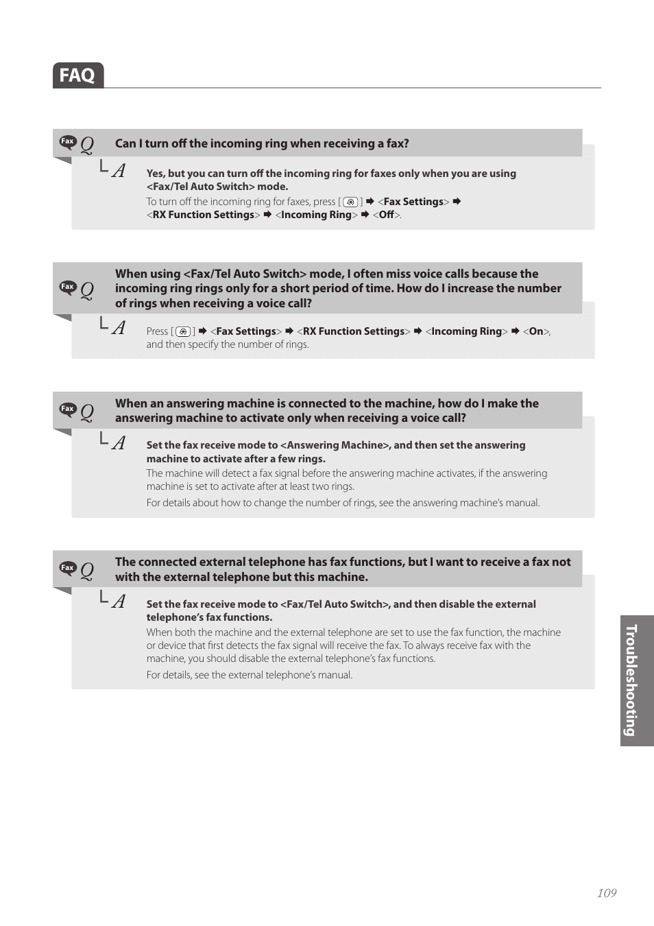 Faq …………………………………………………………………… 109 | Canon Color imageCLASS MF8580Cdw User Manual | Page 109 / 120