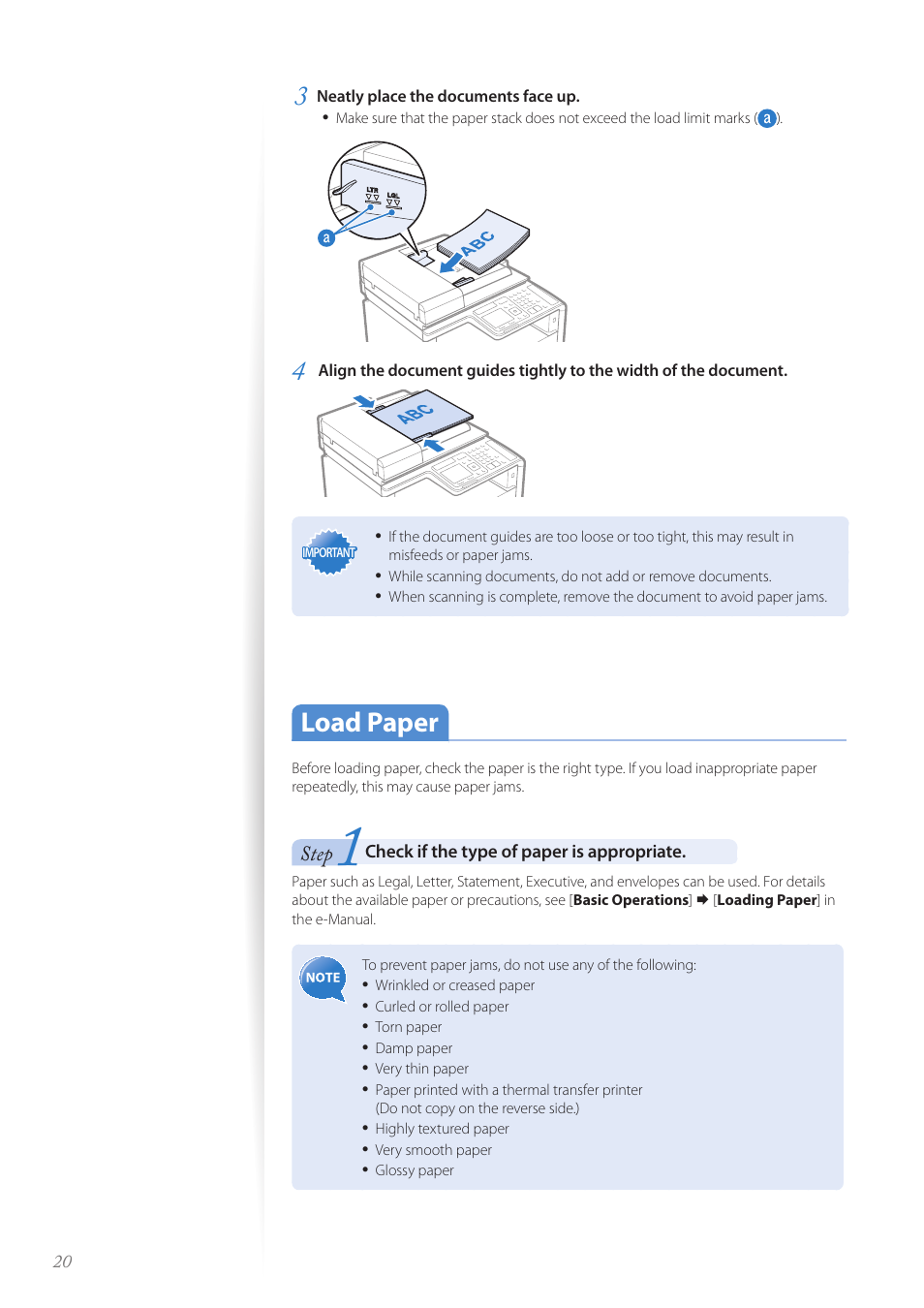 Load paper, Load paper …………………………………………………………… 20 | Canon Color imageCLASS MF8580Cdw User Manual | Page 20 / 120