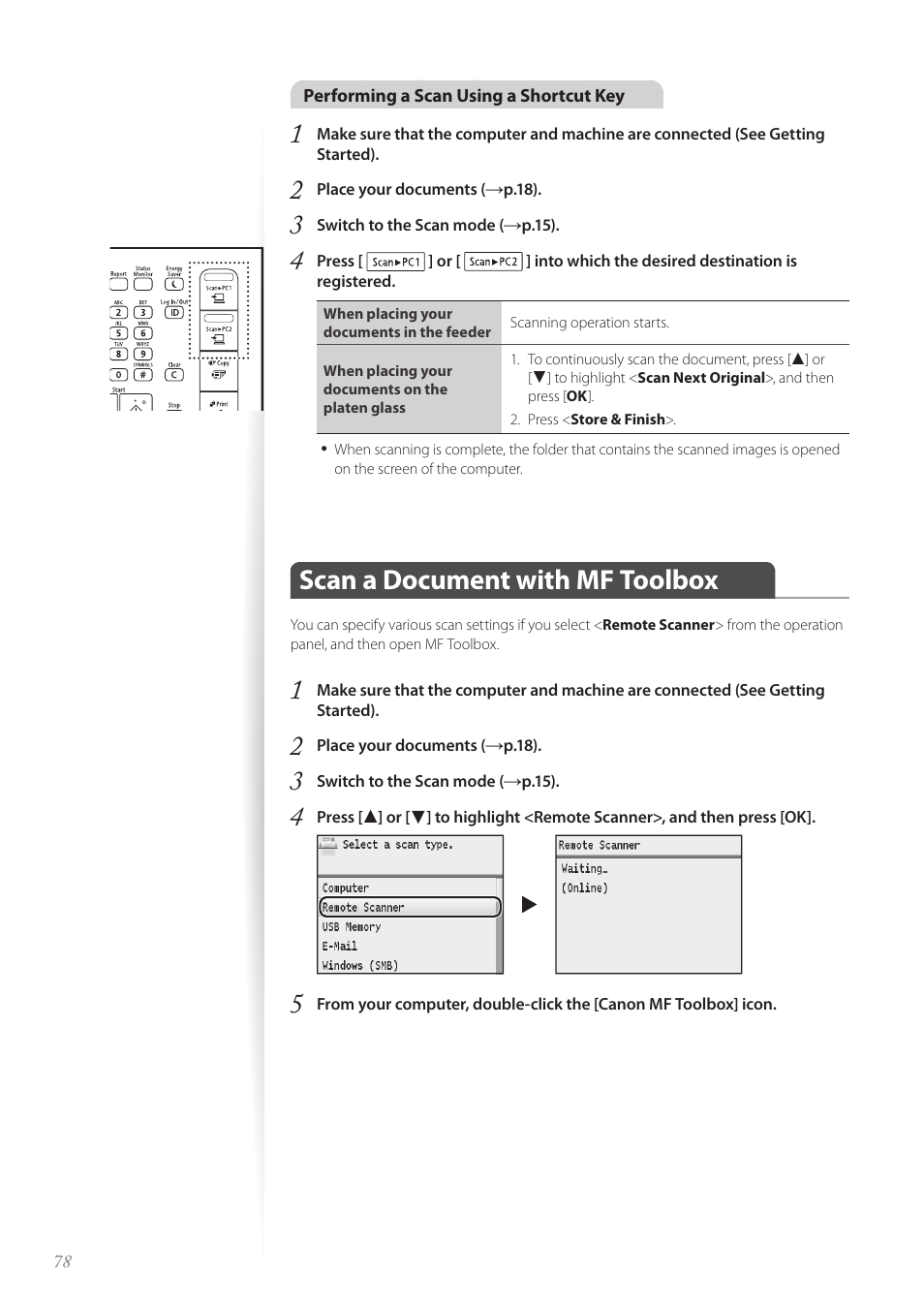 Scan a document with mf toolbox, Scan a document with mf toolbox ………………………………… 78 | Canon Color imageCLASS MF8580Cdw User Manual | Page 78 / 120