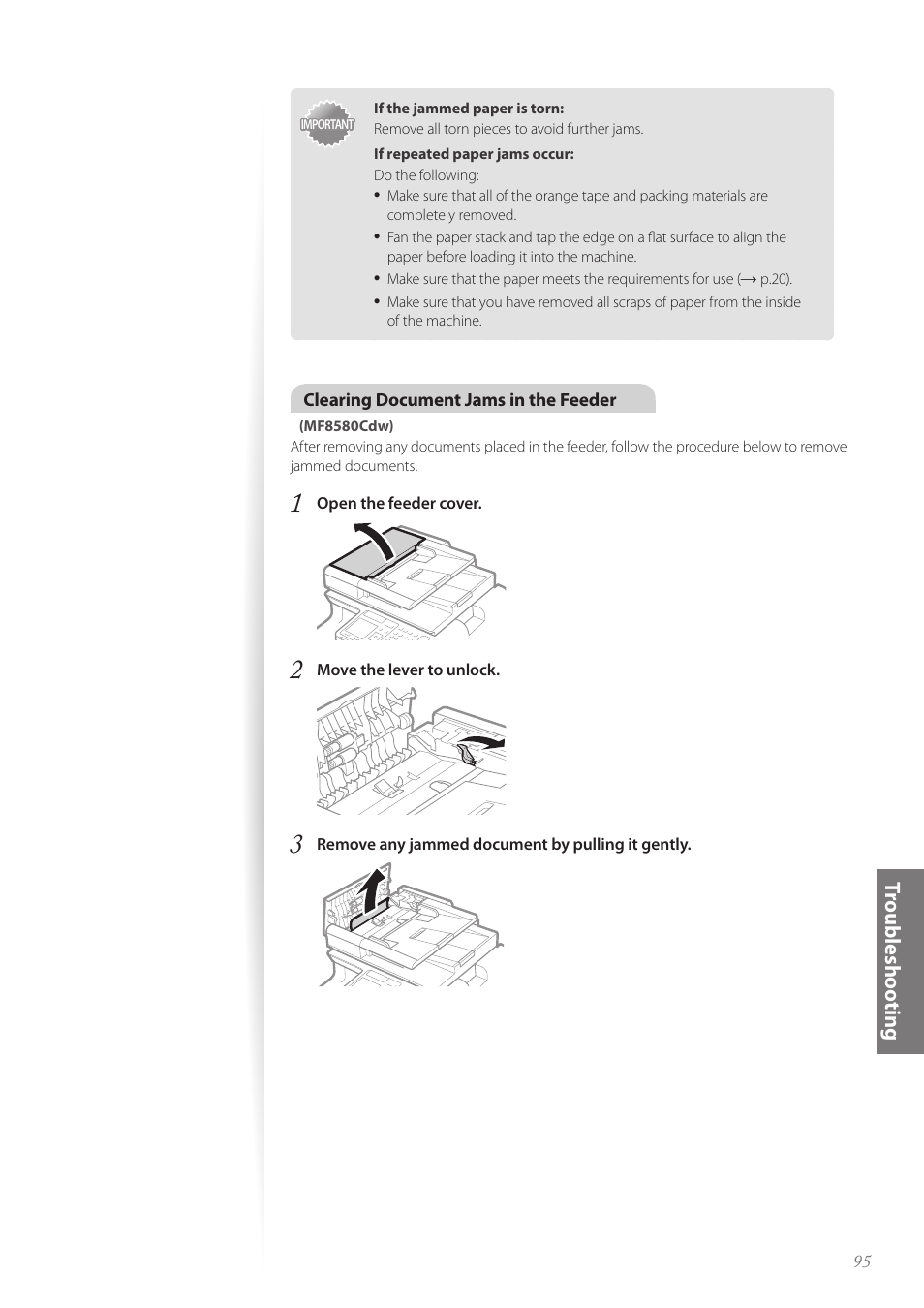 Tro ub le sh oo tin g | Canon Color imageCLASS MF8580Cdw User Manual | Page 95 / 120