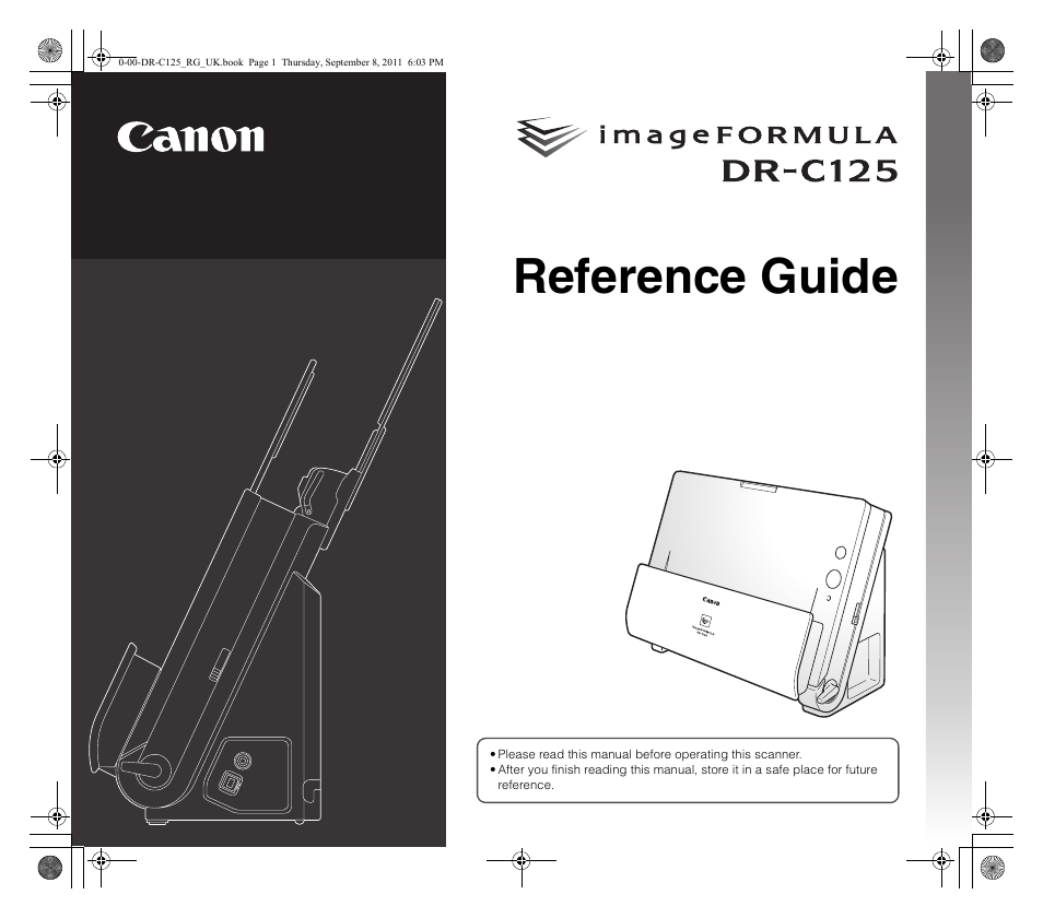 Canon imageFORMULA DR-C125 Document Scanner User Manual | 68 pages