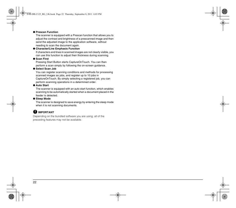 Canon imageFORMULA DR-C125 Document Scanner User Manual | Page 22 / 68
