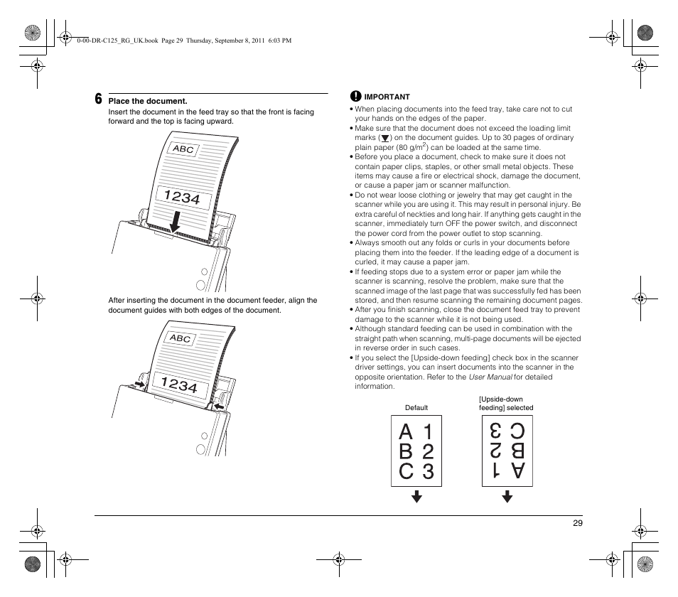 Canon imageFORMULA DR-C125 Document Scanner User Manual | Page 29 / 68