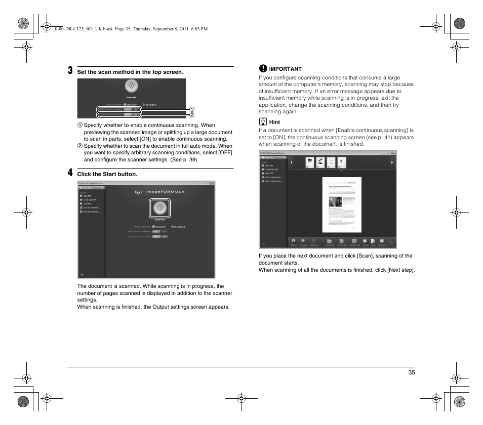 Canon imageFORMULA DR-C125 Document Scanner User Manual | Page 35 / 68