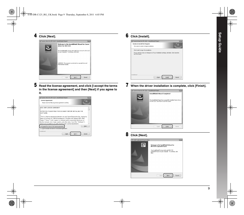 Canon imageFORMULA DR-C125 Document Scanner User Manual | Page 9 / 68