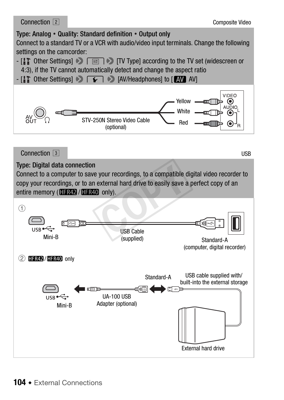 Cop y | Canon VIXIA HF R42 User Manual | Page 104 / 197