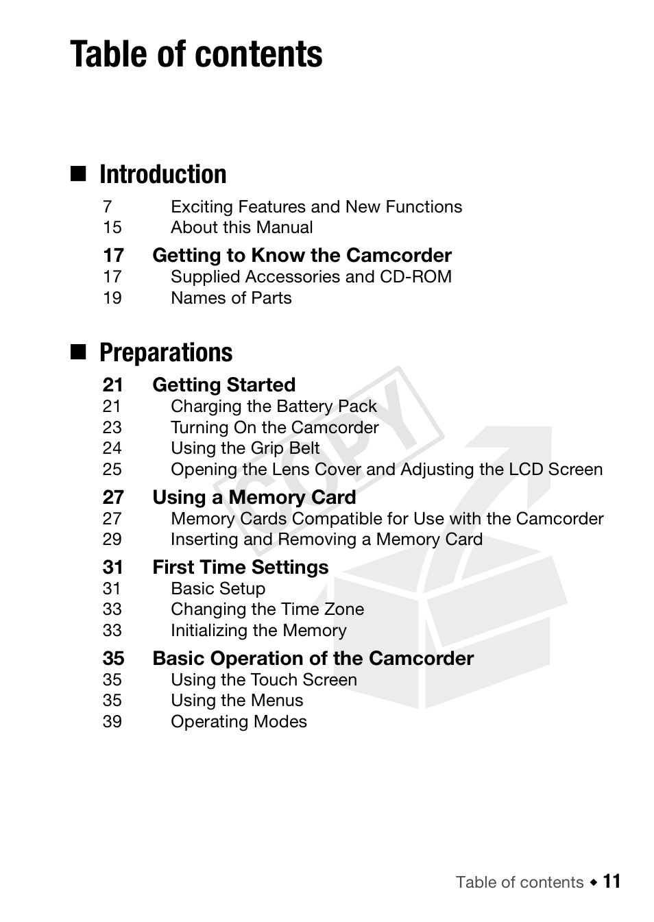 Canon VIXIA HF R42 User Manual | Page 11 / 197