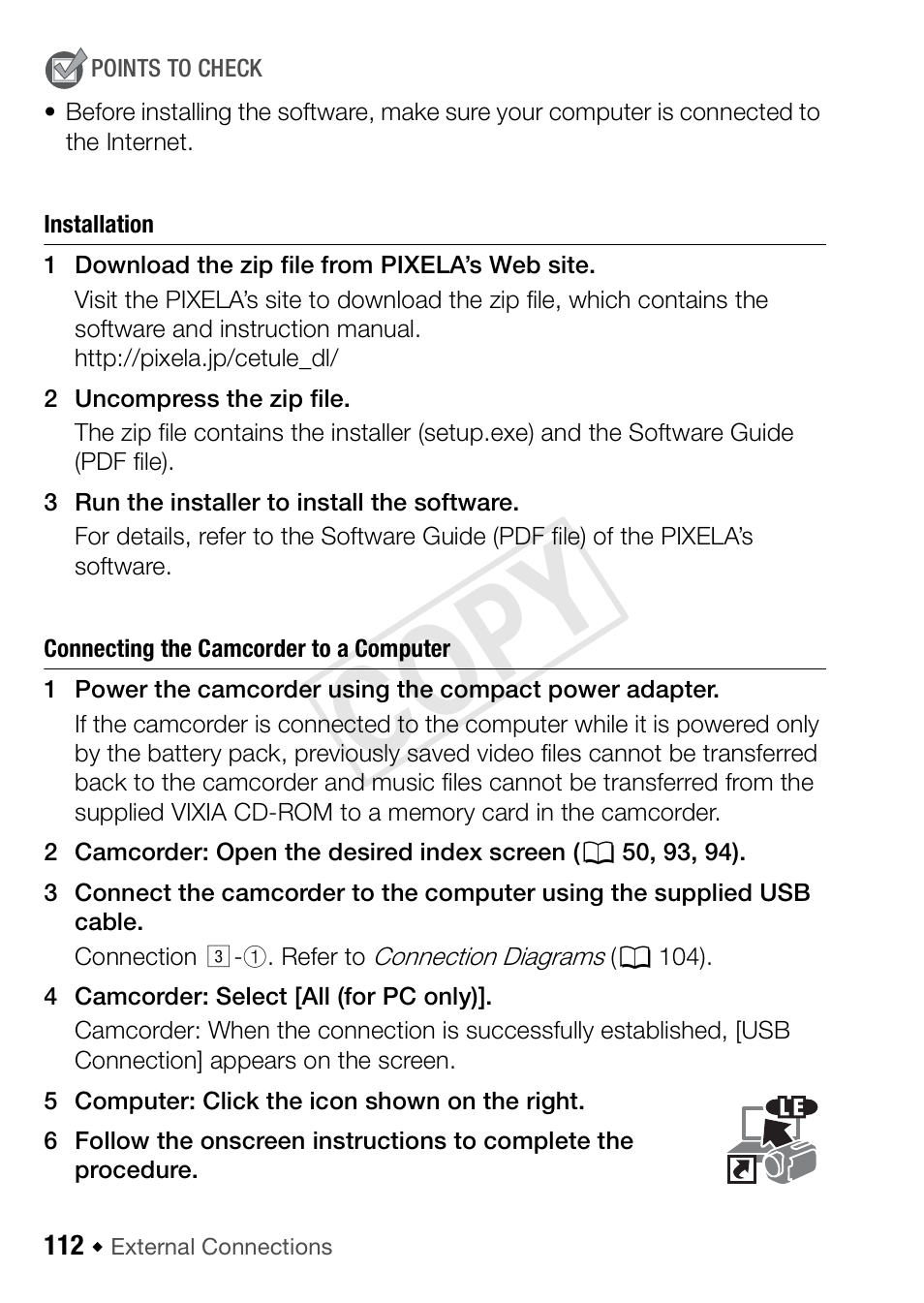 Cop y | Canon VIXIA HF R42 User Manual | Page 112 / 197