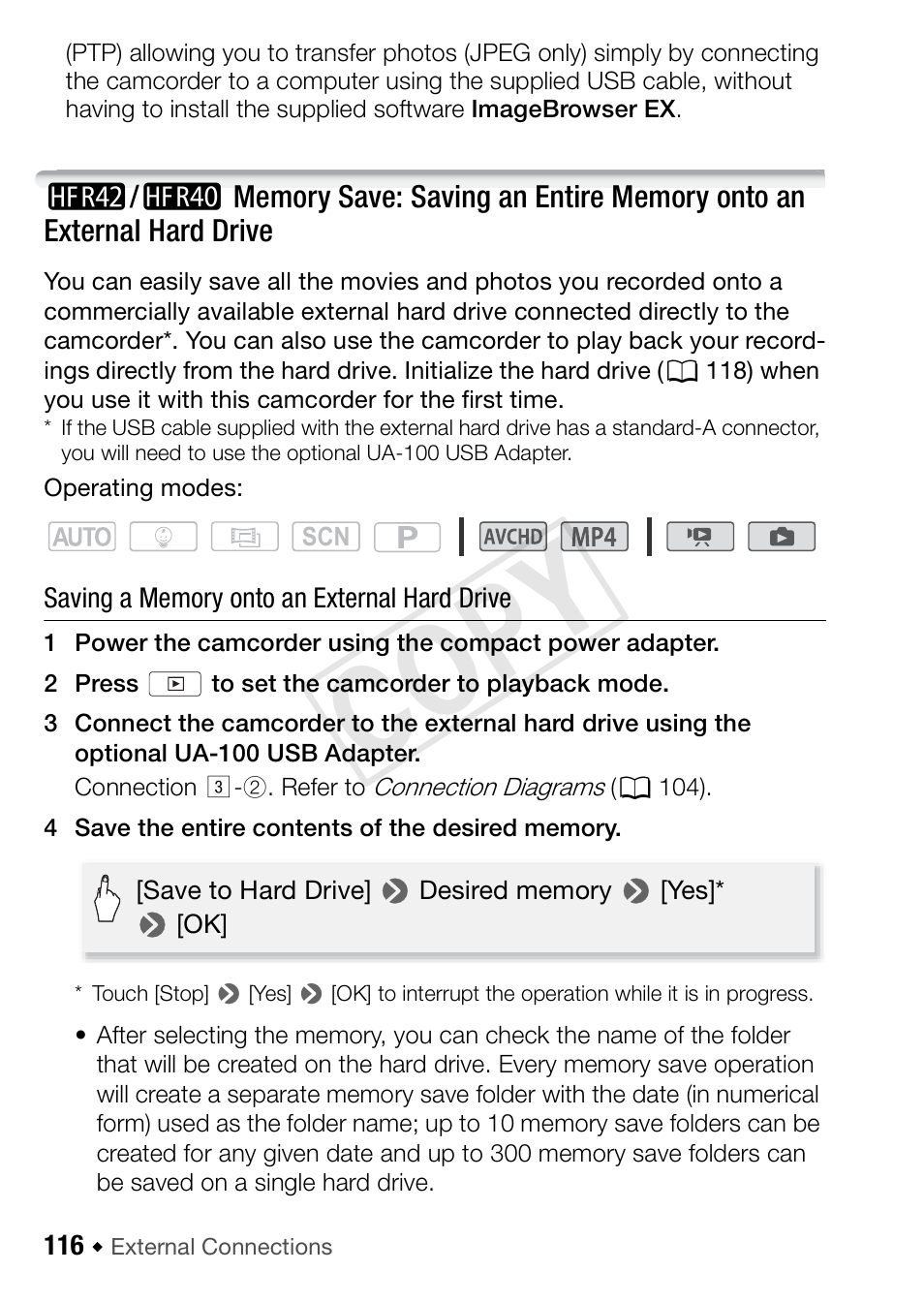 Cop y | Canon VIXIA HF R42 User Manual | Page 116 / 197