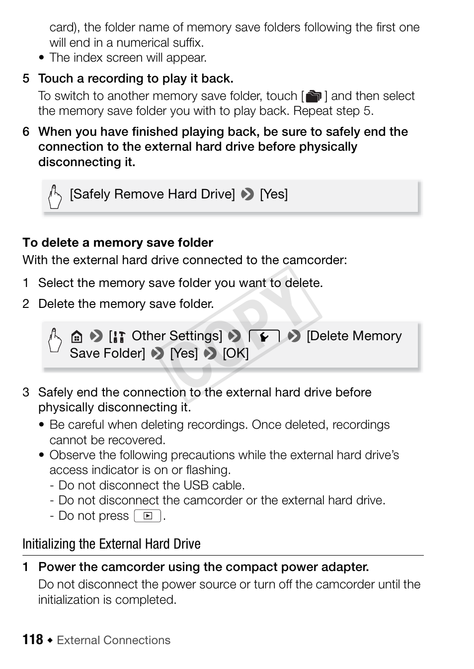 Cop y | Canon VIXIA HF R42 User Manual | Page 118 / 197