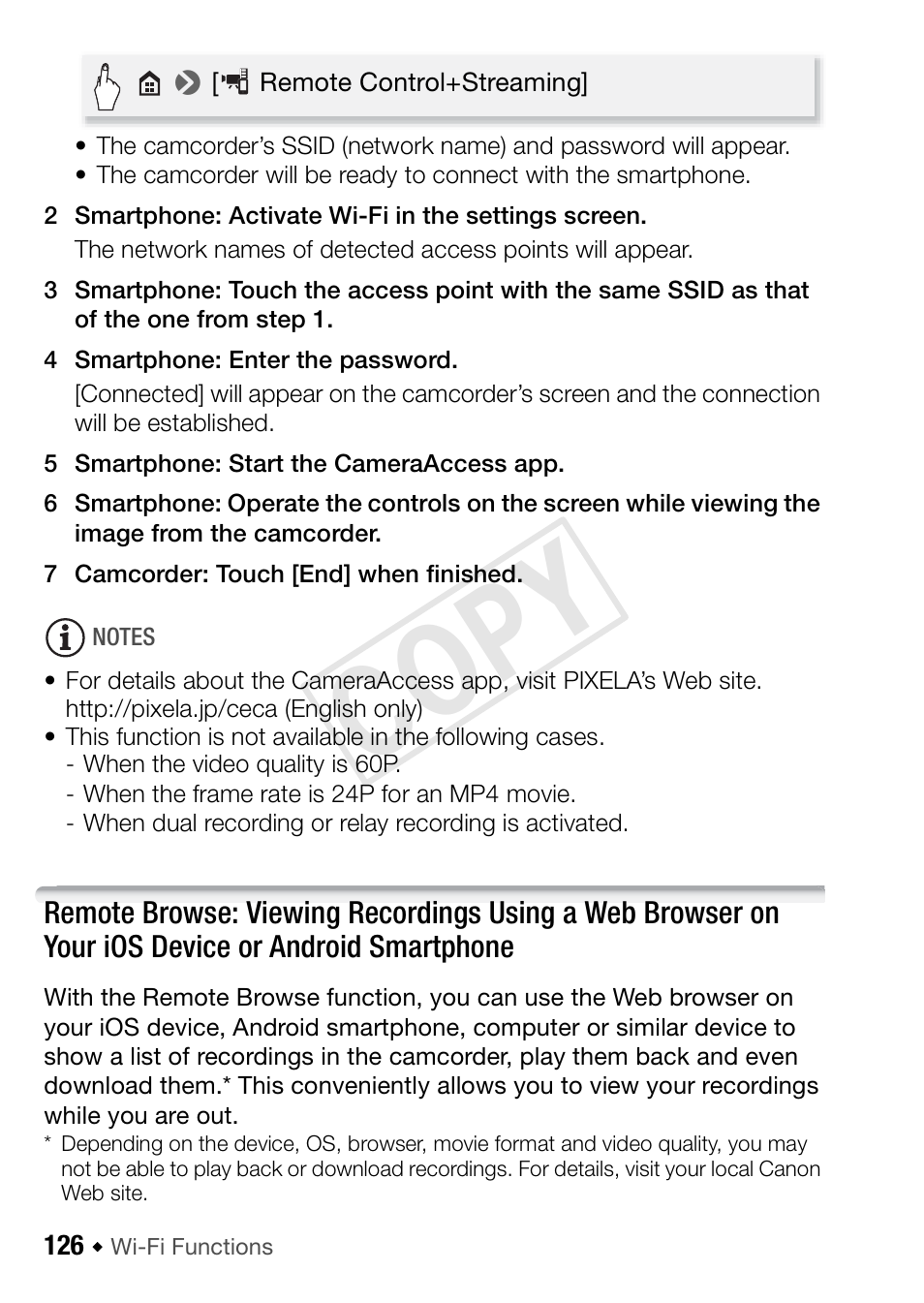 Cop y | Canon VIXIA HF R42 User Manual | Page 126 / 197