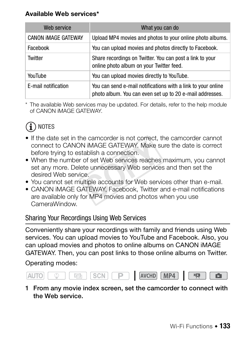 Cop y | Canon VIXIA HF R42 User Manual | Page 133 / 197