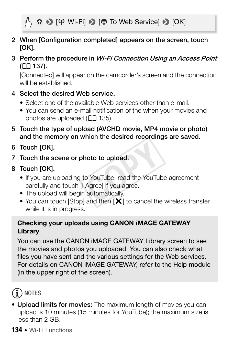 Cop y | Canon VIXIA HF R42 User Manual | Page 134 / 197