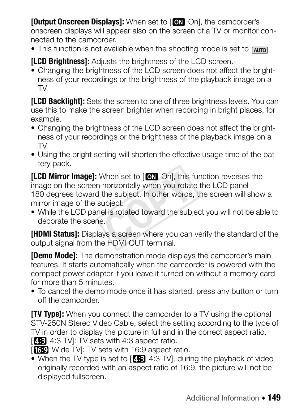 Cop y | Canon VIXIA HF R42 User Manual | Page 149 / 197