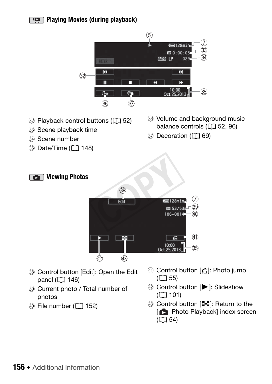 Cop y | Canon VIXIA HF R42 User Manual | Page 156 / 197
