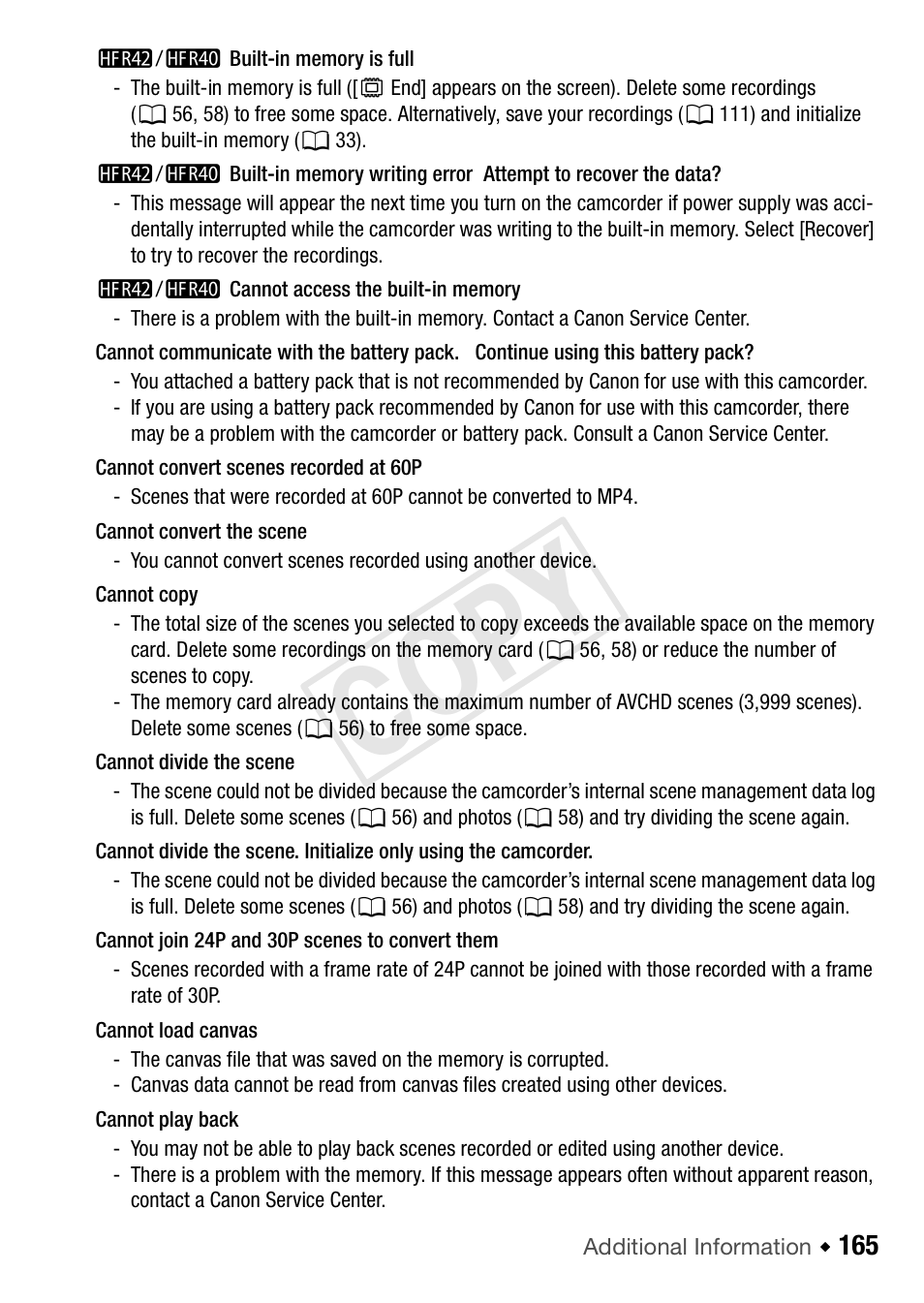 Cop y | Canon VIXIA HF R42 User Manual | Page 165 / 197