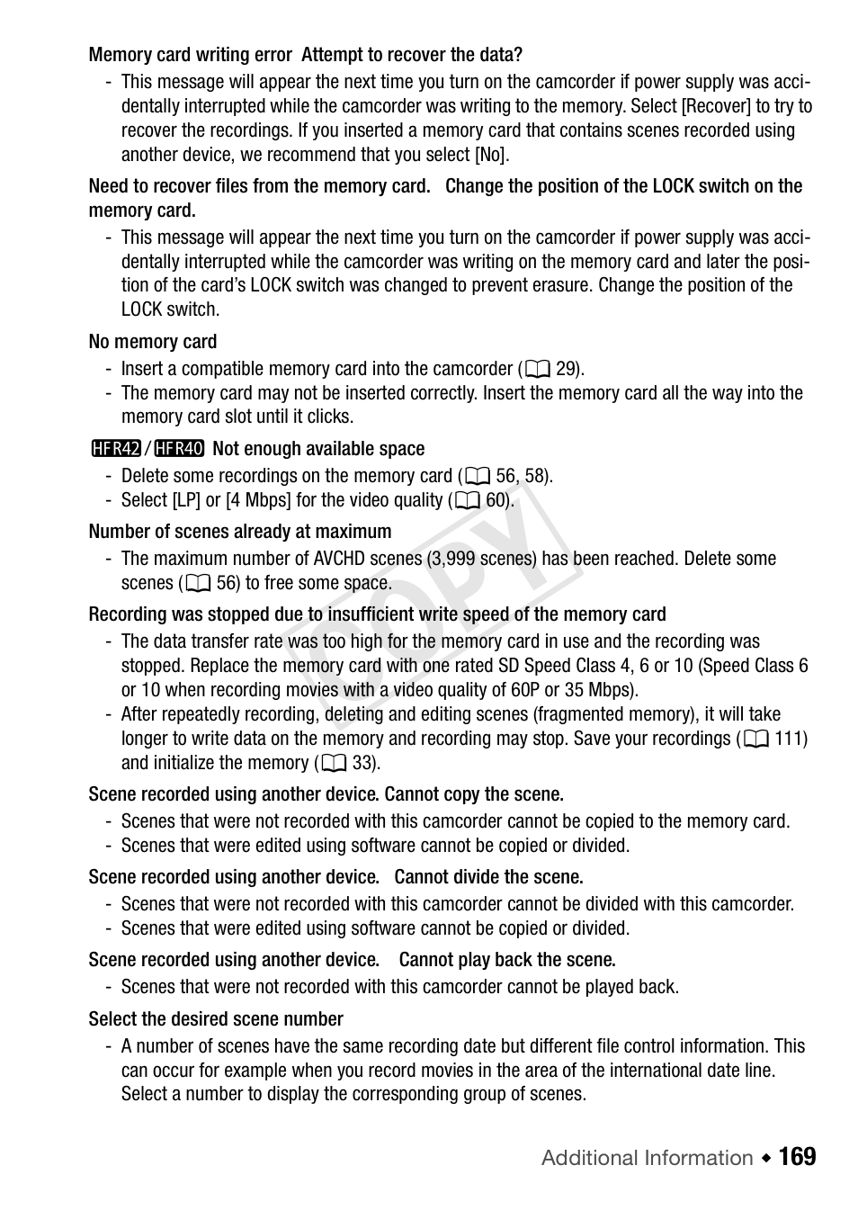 Cop y | Canon VIXIA HF R42 User Manual | Page 169 / 197