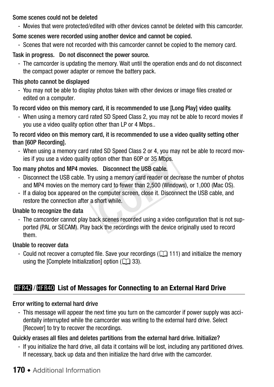 Cop y | Canon VIXIA HF R42 User Manual | Page 170 / 197