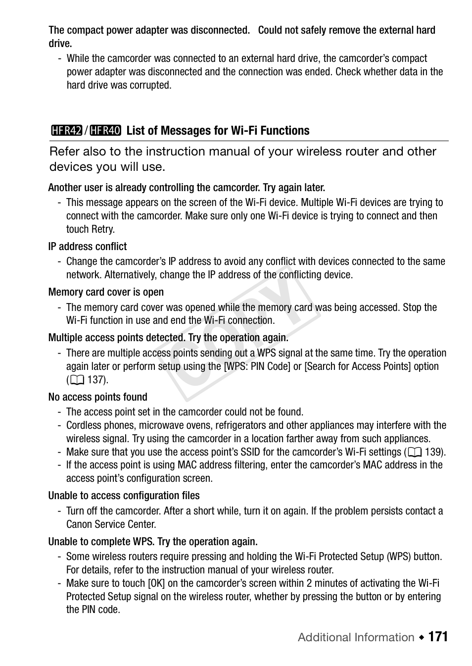 Cop y | Canon VIXIA HF R42 User Manual | Page 171 / 197