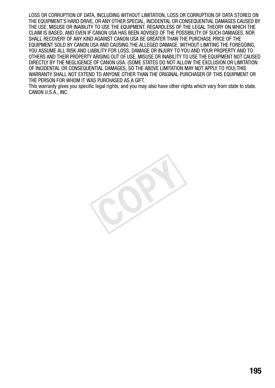 Cop y | Canon VIXIA HF R42 User Manual | Page 195 / 197