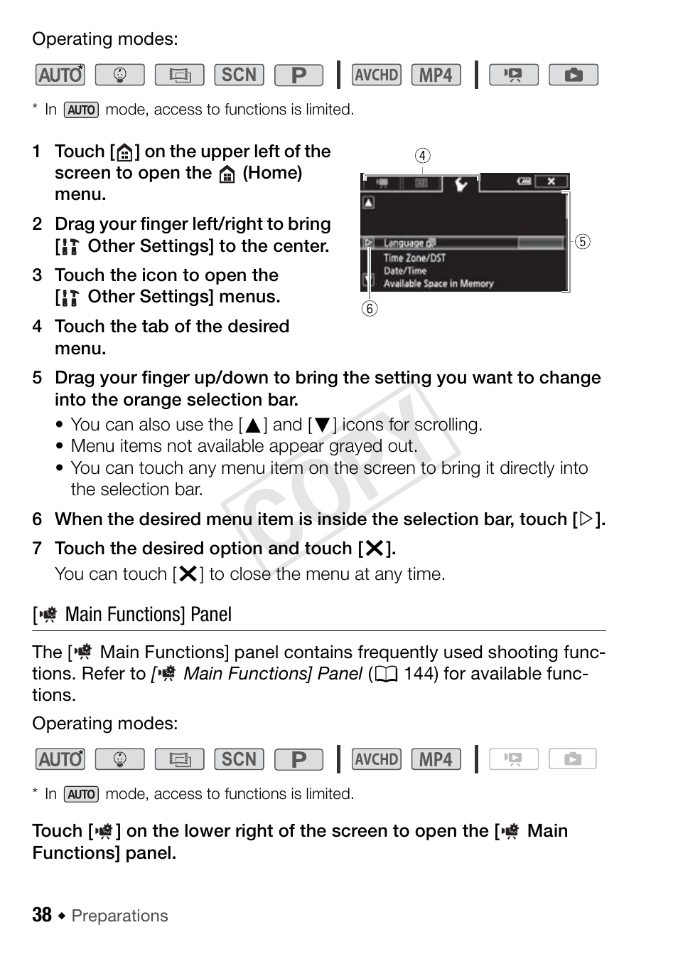 Cop y | Canon VIXIA HF R42 User Manual | Page 38 / 197