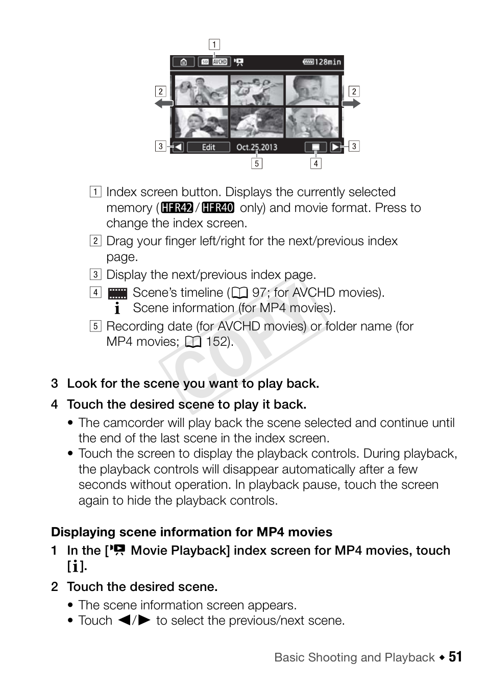 Cop y | Canon VIXIA HF R42 User Manual | Page 51 / 197