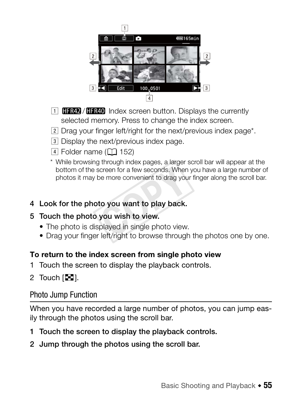 Cop y | Canon VIXIA HF R42 User Manual | Page 55 / 197