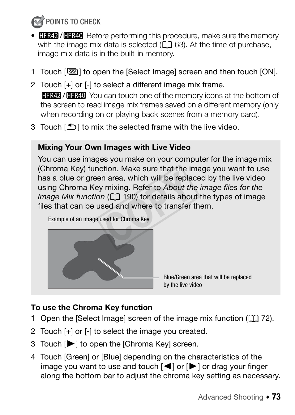 Cop y | Canon VIXIA HF R42 User Manual | Page 73 / 197