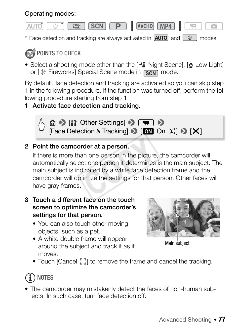 Cop y | Canon VIXIA HF R42 User Manual | Page 77 / 197