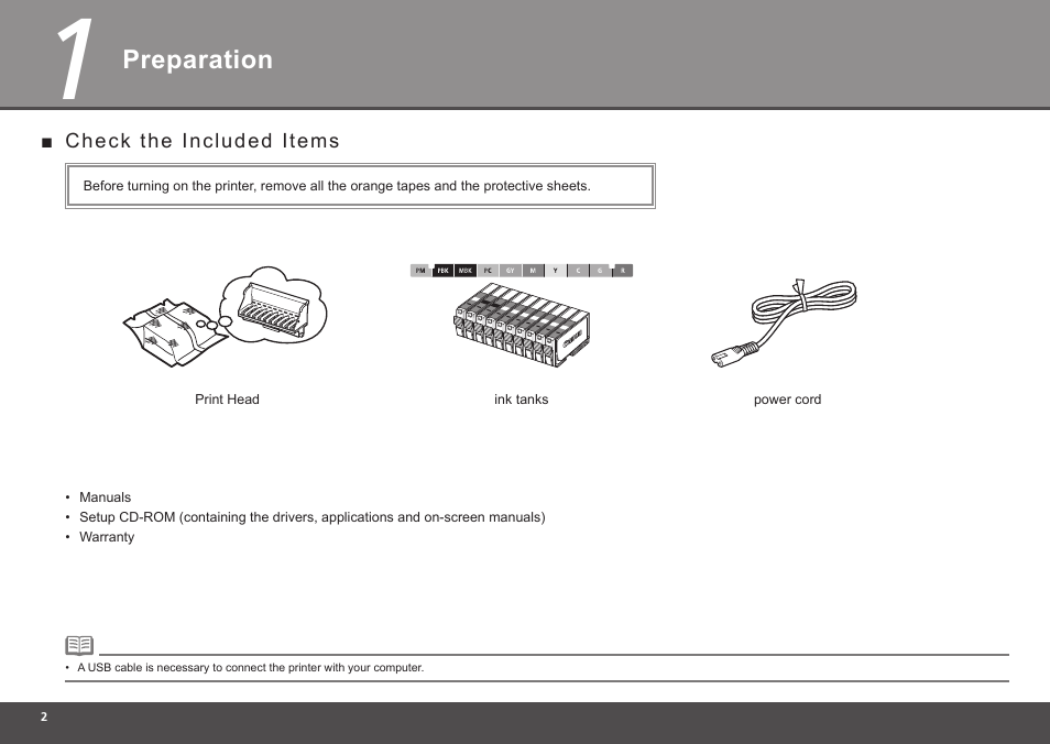 Preparation | Canon PIXMA Pro9500 Mark II User Manual | Page 4 / 36