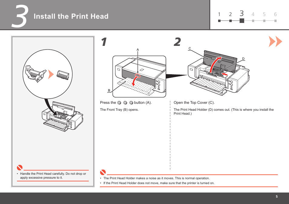 Install the print head | Canon PIXMA Pro9500 Mark II User Manual | Page 7 / 36