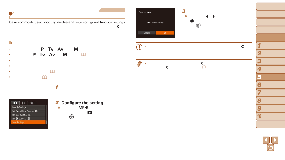 Saving shooting settings | Canon PowerShot S120 User Manual | Page 101 / 215