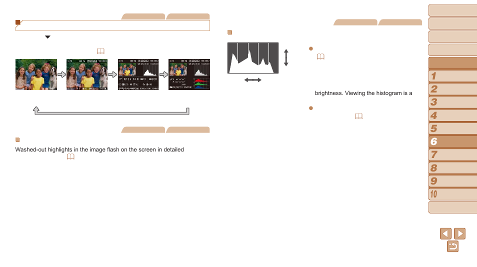 Information display), Displays a histogram, Switching display modes | Canon PowerShot S120 User Manual | Page 106 / 215