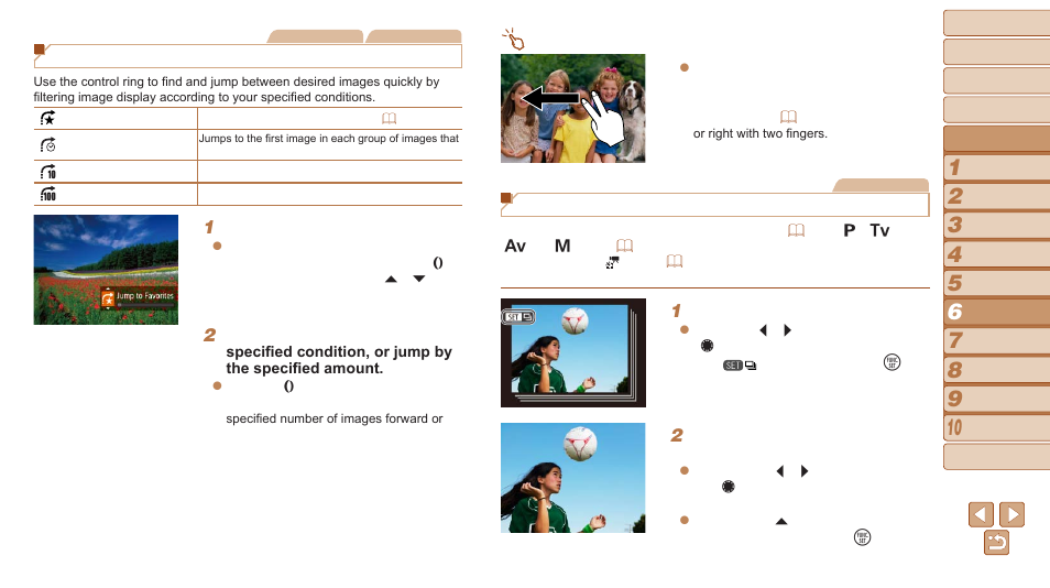 Grouped images can be played back individually, And ungrouped, Grouped images individually | Or cancel grouping, Using the control ring to jump, Viewing individual images in a group | Canon PowerShot S120 User Manual | Page 111 / 215